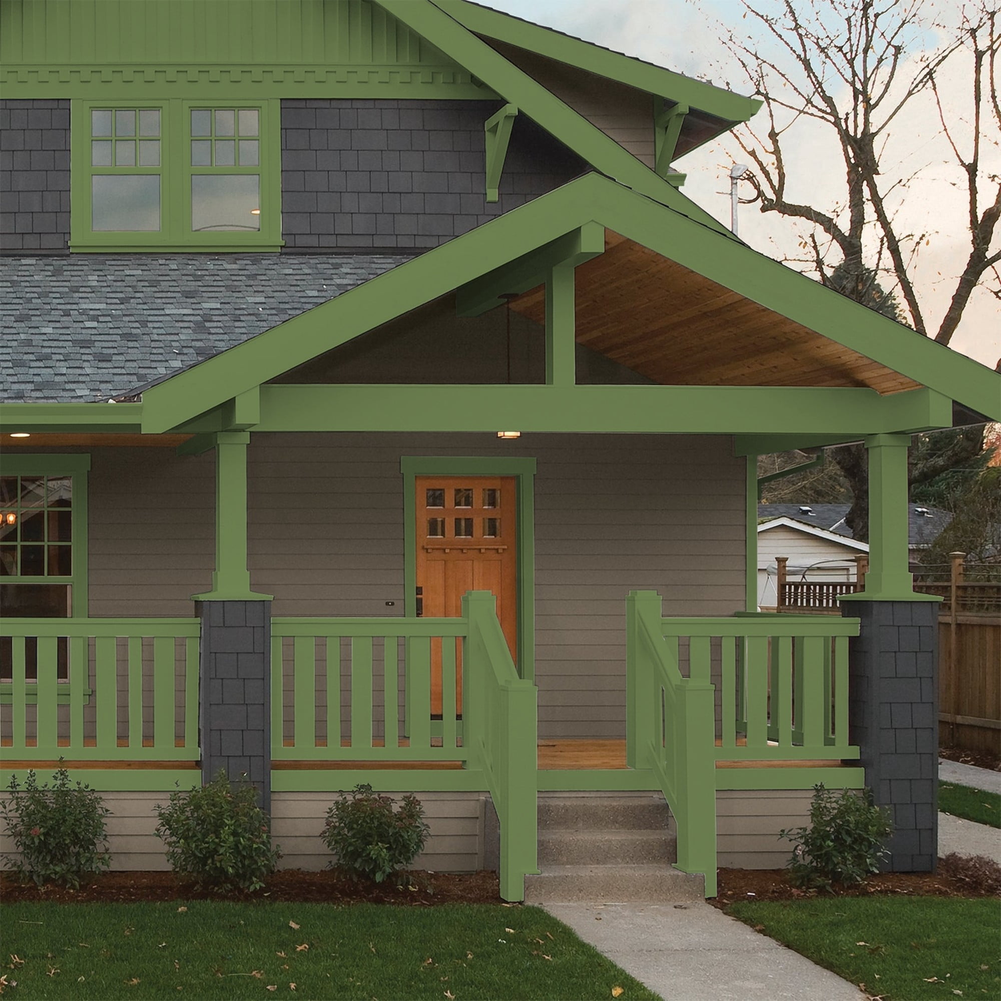 Glidden One Coat Mint Leaves / Green Semi-Gloss Exterior Paint with Primer, 1 Gallon
