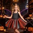 thumbnail image 2 of Halloween Girl Dress Mesh Color Block Skirt Headband Party Outfit Princess Dress Girls Size 5-6T, 2 of 5