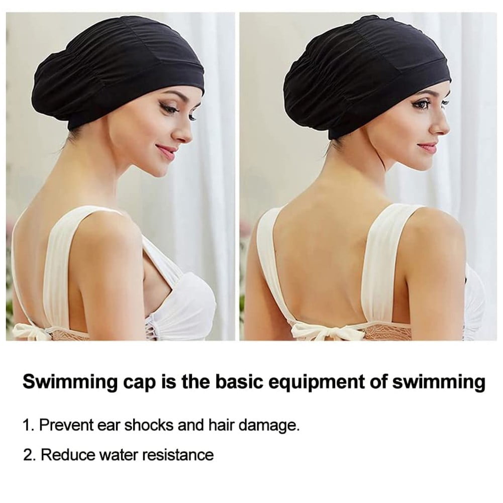 Unisex Swimming Hat Turban Swim Cap Nylon Spandex Fabric Elastic Swimming Caps 
