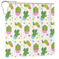 thumbnail image 2 of XMXT Waterproof Shower Curtain Liner with Iron Hooks, Cartoon Cactus Print Shower Curtains for Bathroom Decor Accessories, 72 x 72 inches, 2 of 8