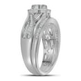 thumbnail image 2 of Diamond Princess 14kt White Gold Round Diamond Cluster Bridal Wedding Ring Band Set 1/2 Cttw, 2 of 4