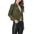 thumbnail image 6 of MODA NOVA Juniors Faux Suede Long Sleeve Zip Up Moto Biker Jacket, 6 of 7