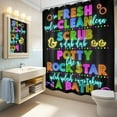 thumbnail image 4 of Kids Inspirational Quotes Shower Curtain Bathroom Set 72Wx72H Inches Funny Cartoon Cute Colorful Motivational Words Rainbow Dots Bath Accessories Classroom Art Home Decor Fabric 12 Pack Hooks, 4 of 5