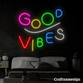 thumbnail image 2 of Craftnamesign Good Vibes Neon Sign for Bedroom Bar Shop Wall Decor, 2 of 5