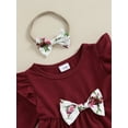 thumbnail image 5 of Bagilaanoe 3pcs Newborn Baby Girl Pants Set Long Sleeve A-Line Dress Tops + Floral Leggings + Headband 3M 6M 9M 12M 18M 24M Infant Casual Clothes, 5 of 9