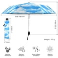 thumbnail image 3 of Fluffy White Clouds Folding Umbrella UV50+ Waterproof Sun Protection Auto Open Close Compact Fiberglass Frame, 3 of 8