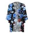 thumbnail image 7 of JTZGDY Lightweight Chiffon Kimono Cardigans for Women Dressy Casual 3/4 Length Sleeve Open Front Cardigan Outwear Tops Loose Fit Beach Cover ups, 7 of 7