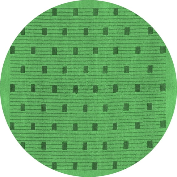 Ahgly Company Indoor Round Abstract Emerald Green Modern Area Rugs, 6' Round