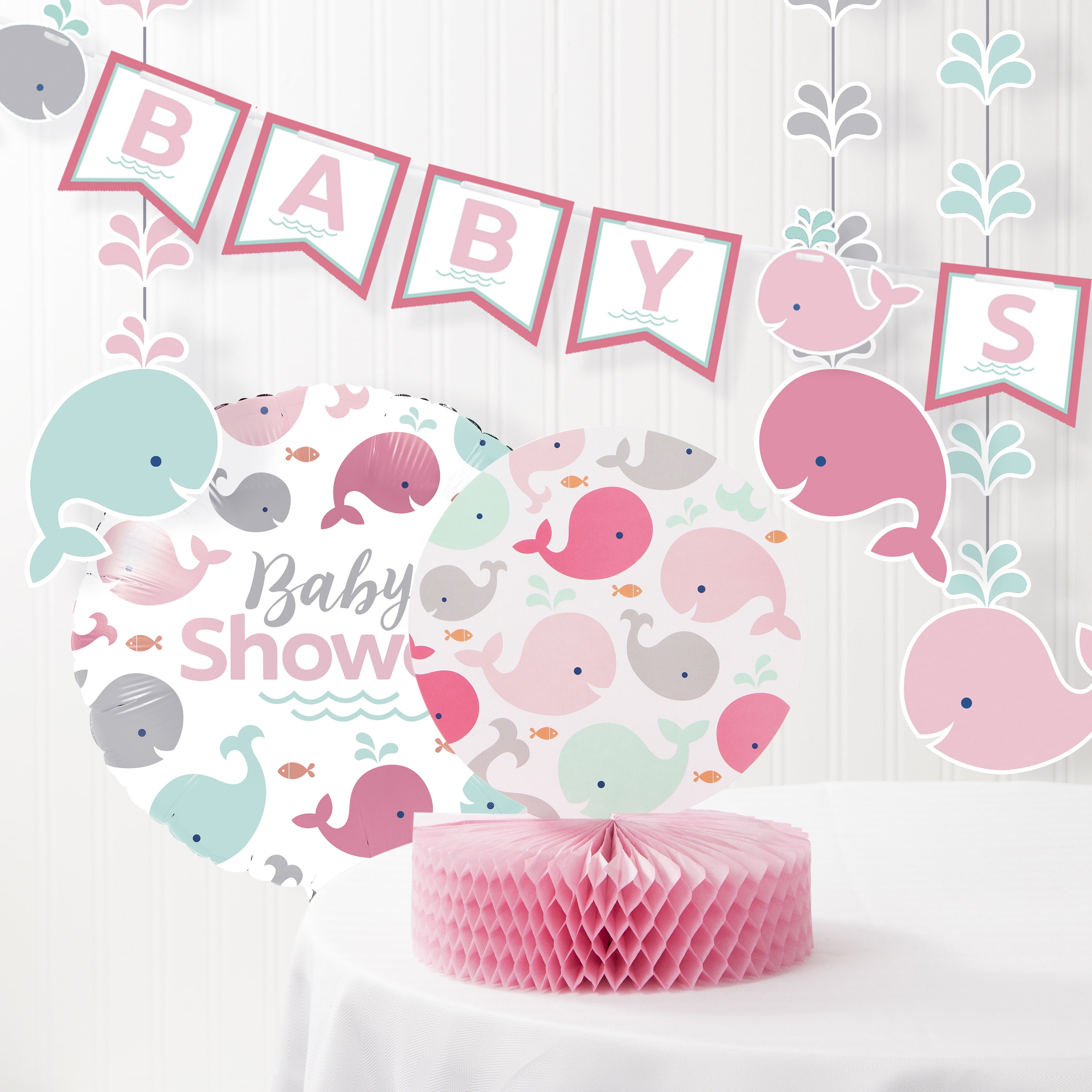 whale baby shower centerpieces
