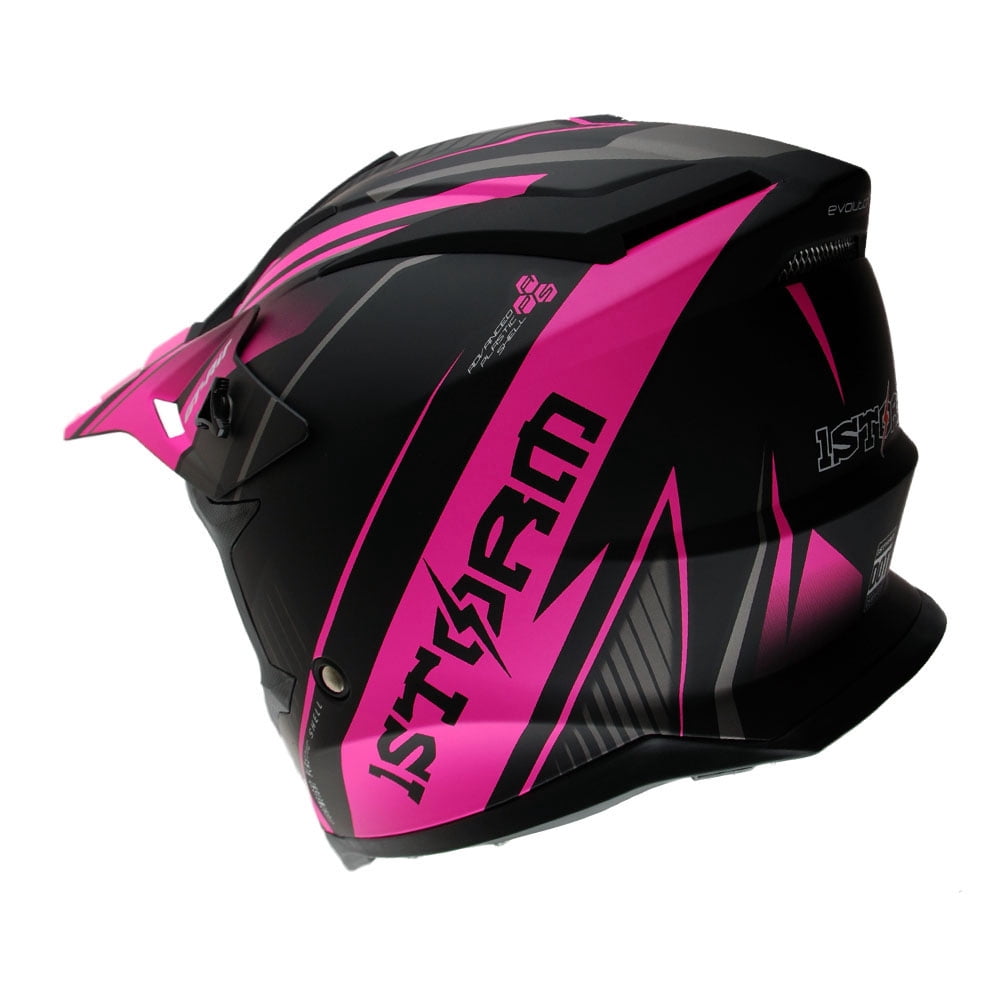 1Storm Adult Motocross Helmet BMX MX ATV Dirt Bike Downhill Mountain Bike Helmet Racing Style H637; Storm Pink