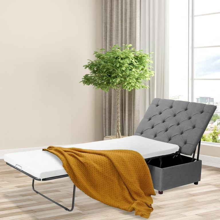 Giantex Folding Ottoman Sleeper Chair Convertible Guest Sofa