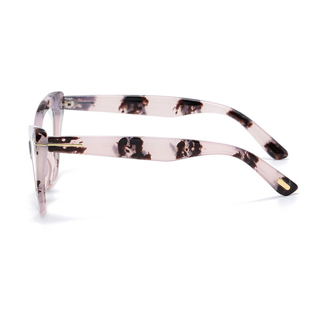 4 Pairs of Fashion Pink Tortoise Thick Oversized Cat Eye Reading Glasses for Women, Classic Anti-blue Light Readers Presbyopic Glasses +4.00