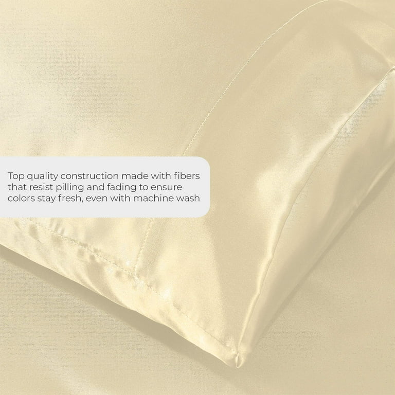 Satin Sheets King [4-Piece, Ivory] Hotel Luxury Silky Bed Sheets