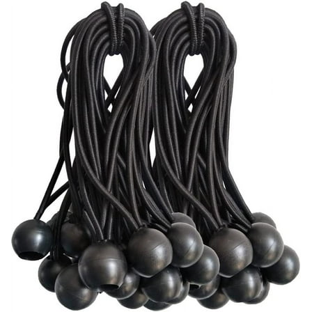 Bungee Cords with Balls 50 PCS- Ball Bungee Cords 7 Inch Heavy Duty Elastic Cord Ball Bungee Canopy Tie Downs Tarp Bungee with Balls