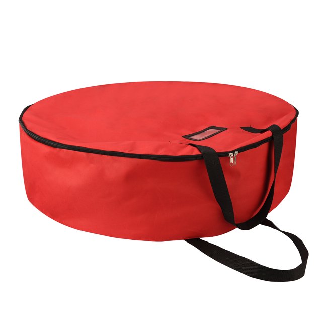 Christmas Storage Bag Cover Protect Dual Zipper Large-capacity Easy To Carry Round Red Oxford Cloth 1PC Organize Tools