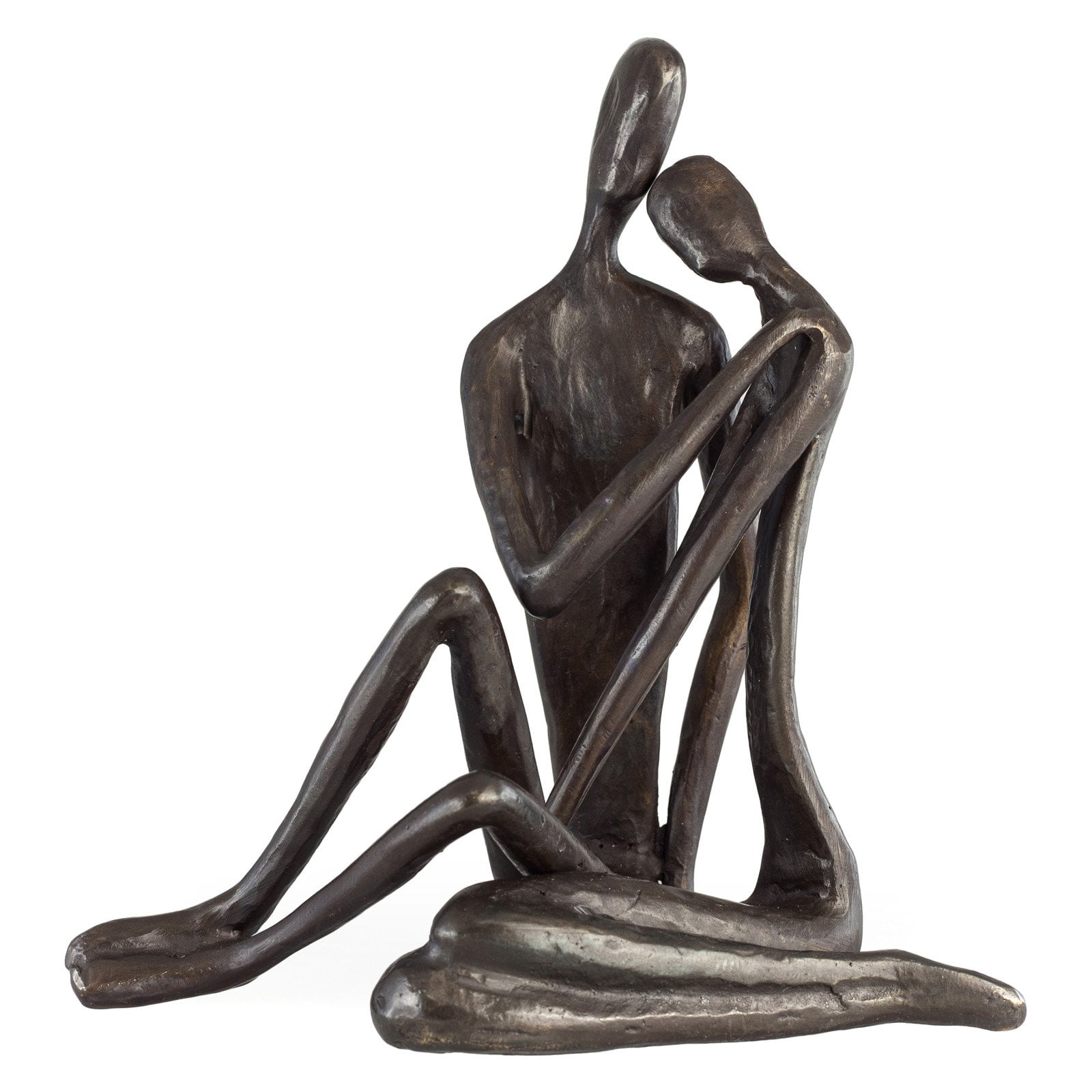 Cast Bronze Finish Small Yoga Sculpture Figurine Statue ~ Female Twist Stretch 