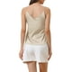 thumbnail image 3 of INSPIRAR CHIC Blusas de Satén para Mujeres, Top de Tirantes Espagueti, V Cuello, Pijamas de Seda para Dormir y Relajarse, Color Champagne, 3 of 6