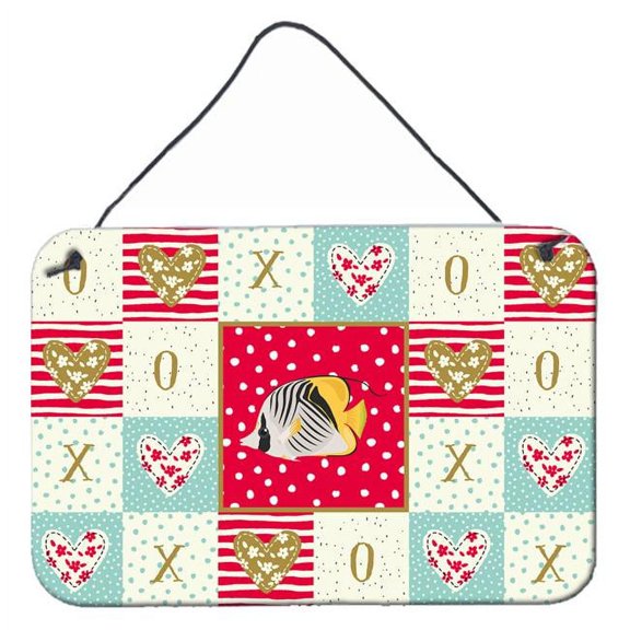 Carolines Treasures CK5466DS812 Butterfly Fish Love Wall or Door Hanging Prints 8x12 multicolor