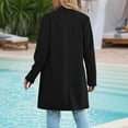 thumbnail image 4 of Womens Long Trench Coat Single Breasted Oversized Windproof Overcoat Fashion Open Front Outerwear with Pockets, 4 of 7