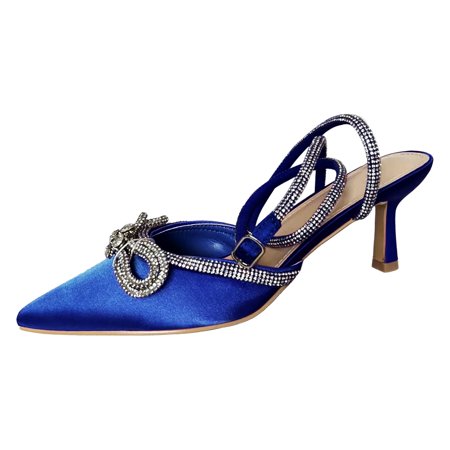

ZHAGHMIN Women S Wide Width Shoes European And American Foreign Trade Fashion High Heel Thin Heel Bow Knot Rhinestone Sandals Clear Platform High Heels For Women 10 Wide High Heels For Women High He