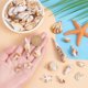thumbnail image 3 of 44 colgantes de conchas acrílicas con forma de vieira, imitaciones de conchas marinas de playa, colgantes de conchas de verano con orificio de 2 mm, 3 of 6