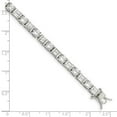 thumbnail image 2 of 925 Sterling Silver Polished Box Catch Closure Cubic Zirconia Bracelet 7.5 Inch-Box Clasp Link-Bracelet for Women, 2 of 2