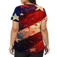 thumbnail image 6 of 4th of July Scrub Tops Women Casual V Neck USA Flag Print Scrub Shirts Short Sleeve Independence Day Celebration Party Scrubs Nursing Workwear Medical Nurse Uniform with Pockets Red L, 6 of 6