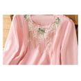 thumbnail image 6 of T Shirts For Women Womens Tops Loose Cotton Elegant Summer Five Part Sleeve Top Round Neck Embroidered Shirt Short Sleeve T Shirt, 6 of 7