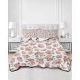 thumbnail image 3 of Pink Ombre Spring Floral King Size Down Alternative Comforter, Lightweight Comforter Quilt Bedding Set with Pillow Shams Summer Flowers Botanical All Seasons Bed Comforter Duvet Insert 96"x106", 3 of 7
