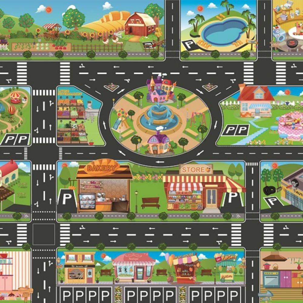 GIANT CITY PLAYMAT TOYS FOR CHILDREN INCLUDE 5 TOY CARS 