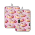 thumbnail image 7 of Yayeee Pot Holders Kitchen Heat Resistant with Pockets 7"x9.8" Cotton Oven Cooking Hot Pads, Light Pink Doughnuts, 7 of 7