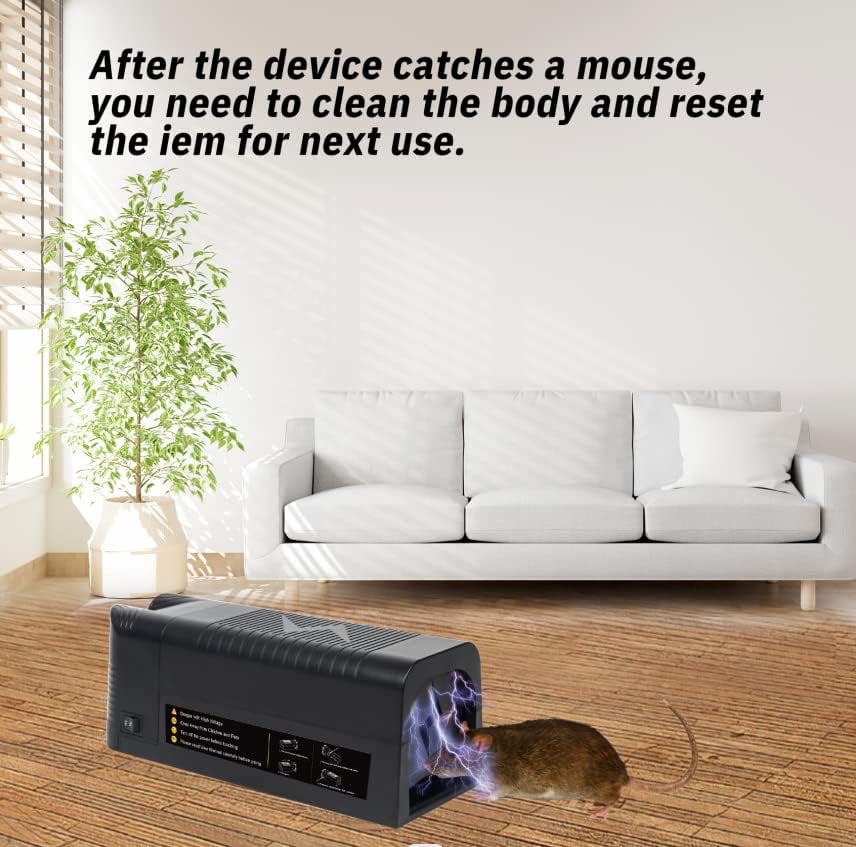 Gideon Rat Trap Electric Mouse & Rat Trap for Homes Indoor & Outdoor Use  Pest Control Traps with Humane Shock Chamber & Rechargeable Battery, for
