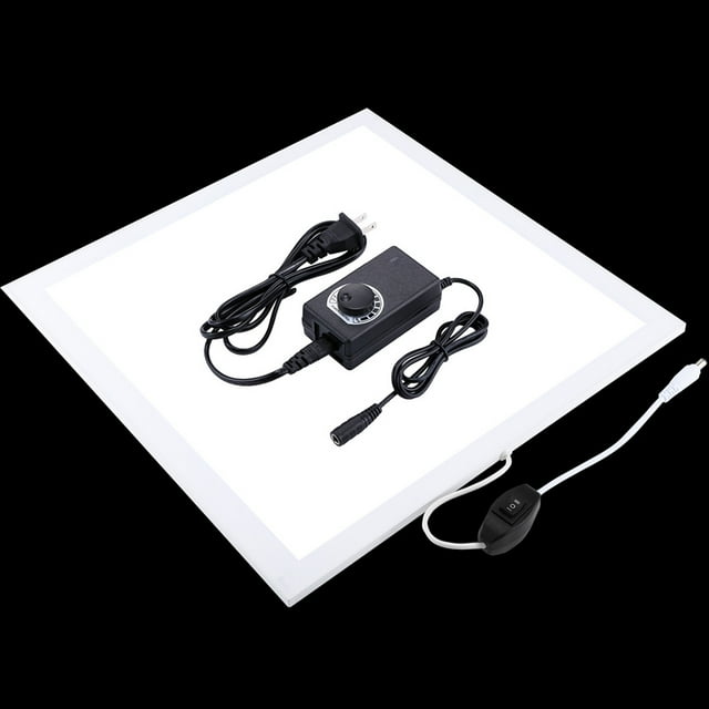 Amdohai PULUZ 1200LM LED Photography Shadowless Softbox Bottom Light +Switch Shadow-free Adjustable Lamp Panel Acrylic Material for Photo Tent Box No Polar Dimming Light (U S Plug)