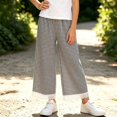 thumbnail image 2 of Nugftut Girls Pants Wide Leg Plaid Lace Trim Hem Casual Pants for Kids Size 11-12, 2 of 6