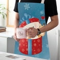thumbnail image 5 of Biplut Christmas Apron Cartoon Christmas Pattern Strap Design Wear-Resistant Anti-oil Fadeless Dirt-resistant Washable Versatile Decorative Christmas Apron for Kitchen (Type G), 5 of 13