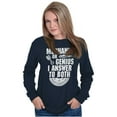 thumbnail image 4 of Mechanic Or Genius Sarcastic Humor Plus Size Long Sleeve Graphic Tee Shirt Brisco Brands 2X, 4 of 5