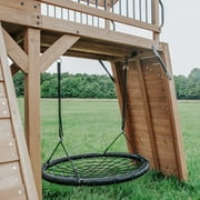 Backyard Discovery Sterling Point Cedar Wood Swing Set, Slide, Clubhouse, Wooden Bridge