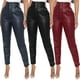 thumbnail image 3 of Pantalones de mujer Pantalones de cuero de imitación para mujer Pantalones pitillo delgados de cintura alta 1 1, 3 of 5