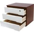 thumbnail image 6 of 3 Drawers Wooden Desktop Storage Box with Lockable Drawers, Wooden Storage Cabinet Organizer Tabletop Storage Organization Box for Office,Home (Wood Yellow), 6 of 10