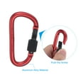 thumbnail image 4 of Uxcell 4 Pack Locking Hook 3" Aluminum D Ring Shape Clip Screw Gate Lock Quick Link for Keychain Outdoor Camping Hiking Red, 4 of 7