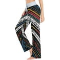 thumbnail image 3 of Women's Ethnic Zigzag Chevron Pattern Pajama Pants, Casual Pajama Bottoms Lounge Pants Wide Leg, 3 of 7