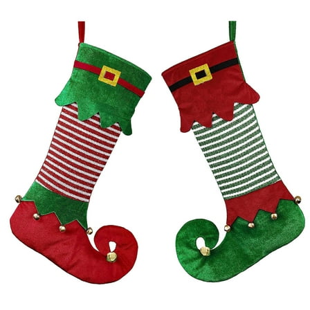 TOYMYTOY 2Pcs Christmas Socks with Assorted Colors for Festive Party and Home Decoration Use