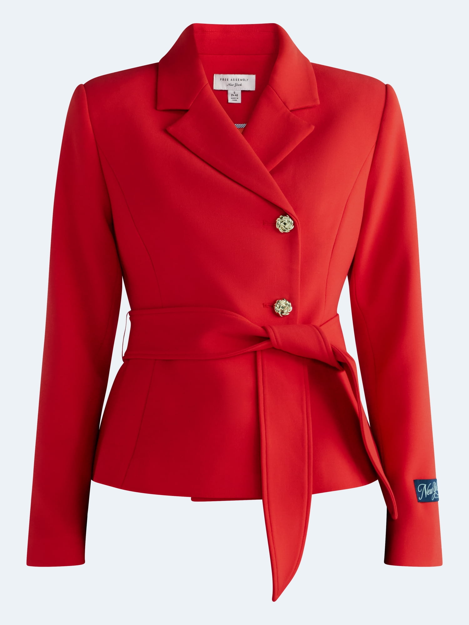 Free Assembly Women's and Women's Plus Asymmetric Belted Blazer, Sizes XXS-4X