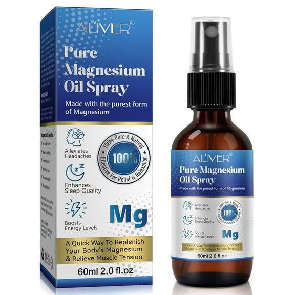 Aliver Pure Magnesium Oil Spray-Enhances Sleep Quality & Effective for Stress Relief & Relaxation-2.0 fl.oz