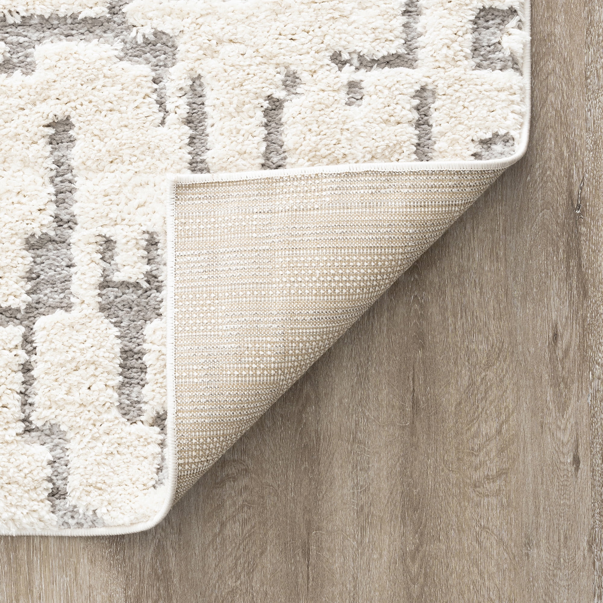 Bliss Rugs Artisan Shag Contemporary 2' x 3' Ivory and Gray Indoor Area Rug