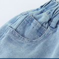 thumbnail image 5 of ITSAME Girls Denim Shorts, Stylish Bow Hem Slit Elastic Waist Summer Casual Loose Jean Shorts Blue 5T, 5 of 9