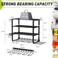 thumbnail image 2 of Power Tool Organizer Wall Mount, Heavy Duty Metal Drill Holder for Garage Storage with 5 Tiers and Hooks, 2 of 7