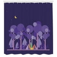 thumbnail image 3 of Ambesonne Colorful Shower Curtain, Night at Campsite Scene, 69"Wx70"L, Dark Purple Lilac Violet, 3 of 3