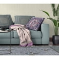 thumbnail image 4 of Paisley Leaf Geo Indoor/Outdoor Fabric Pillow with Zip in Dark Purple Pink 20", 4 of 5