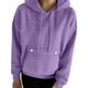 thumbnail image 5 of Sudadera con capucha gris,Sudadera con capucha y botones para mujer, cuello en V, manga larga, poliéster, ropa deportiva informal, sopatenor, 5 of 9